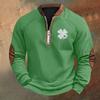 Men's St. Patrick's Day Vintage Casual Zip Sweatshirt Outdoor Casual Top