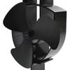 Stove Fan Heat Operated 3 Blade Black