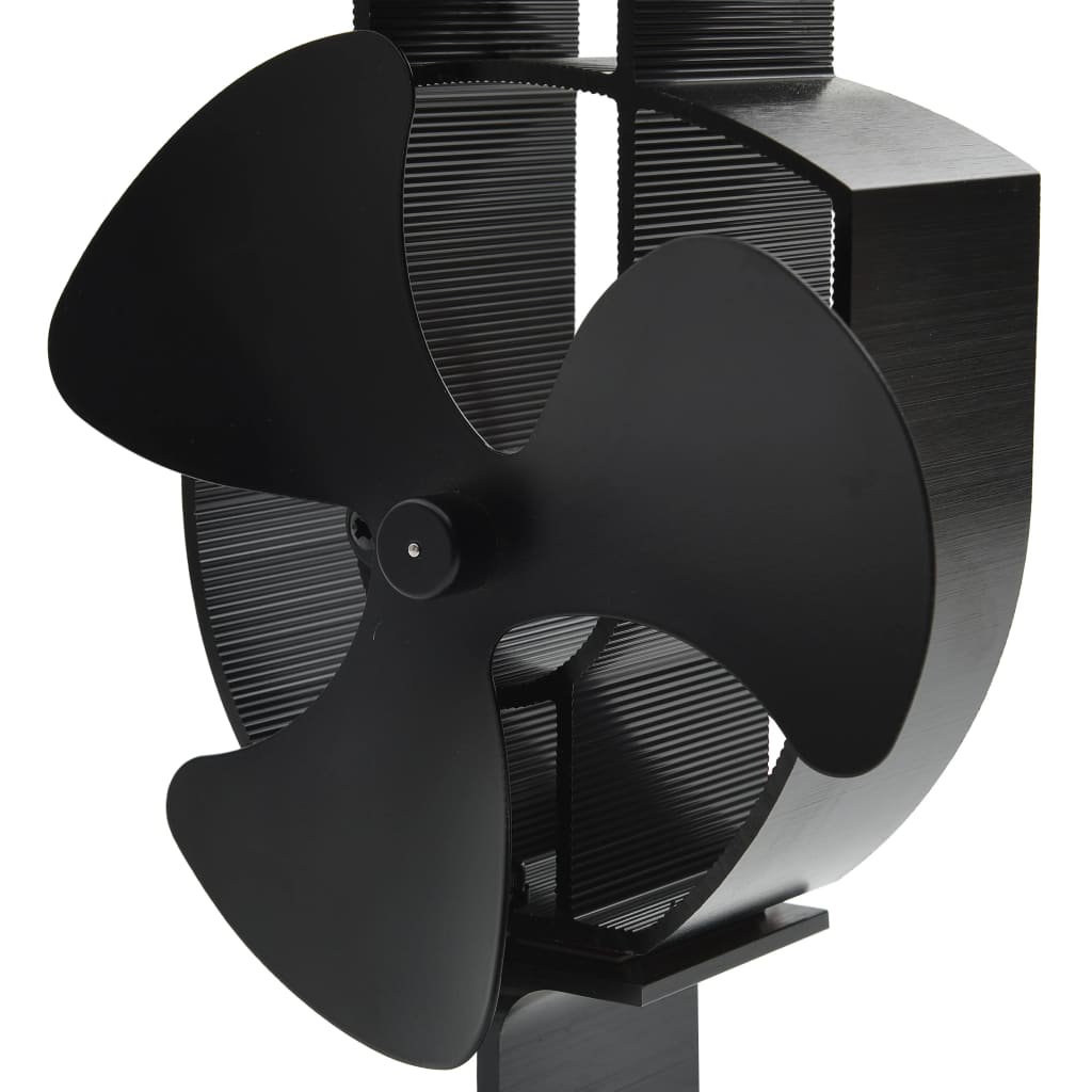 Stove Fan Heat Operated 3 Blade Black