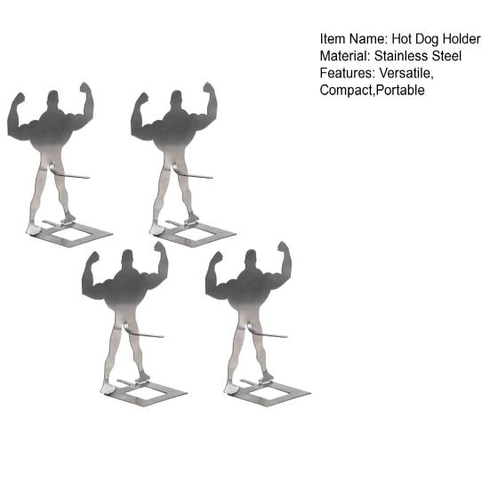 Hot Dog Grill Rack Muscle Man Hot Dog Stand Stainless Steel Sausage Holder for BBQ Outdoor Cooking Funny Birthday Gifts Gift for Men