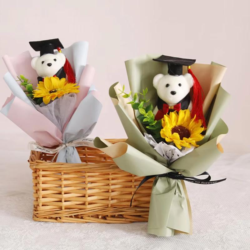 5/10 шт./упак. букет цветов, упаковка своими руками, регалии, шапка, маленький медведь, день учителя, животные, куклы, подарки на выпускной, выпускной год