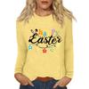 Long Sleeve Shirts For Women Easter Carnival Print Graphic Tees Blouses Casual Basic Tops Pullover