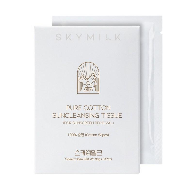 Sky Milk Donkey Milk Pure Cotton Sun Cleansing Tissues, 15 wipes, 1 pcs