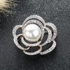 Ажурная брошь-роза, Элегантный жемчужный нагрудный значок, Цветочная булавка нишевого дизайна
