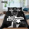 Постельное белье Rock Music размера King Покрывало для кровати Jazz Music Коллекция для подростков Hip Hop Graffiti Чехол для одеяла Музыкальные ноты Полиэфирная ткань Стеганое одеяло