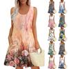 Womens Summer Dresses Loose  Sleeveless Sundresses Dress With Pockets