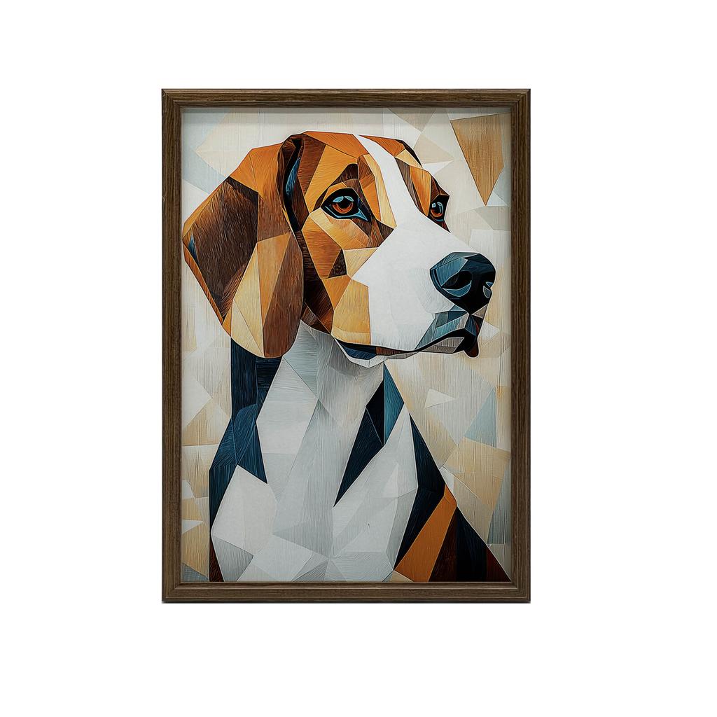 Geometryczny Pies Geometryczny Pies, 60X90 Cm, Rama Aluminiowa Czarna, Papier Matowy 230 Gsm