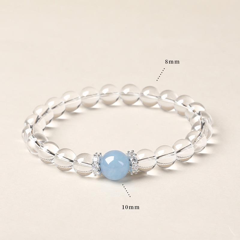 Amethyst & White Crystal Beaded Bracelet for Girls - Sweet Summer Fairy Jewelry