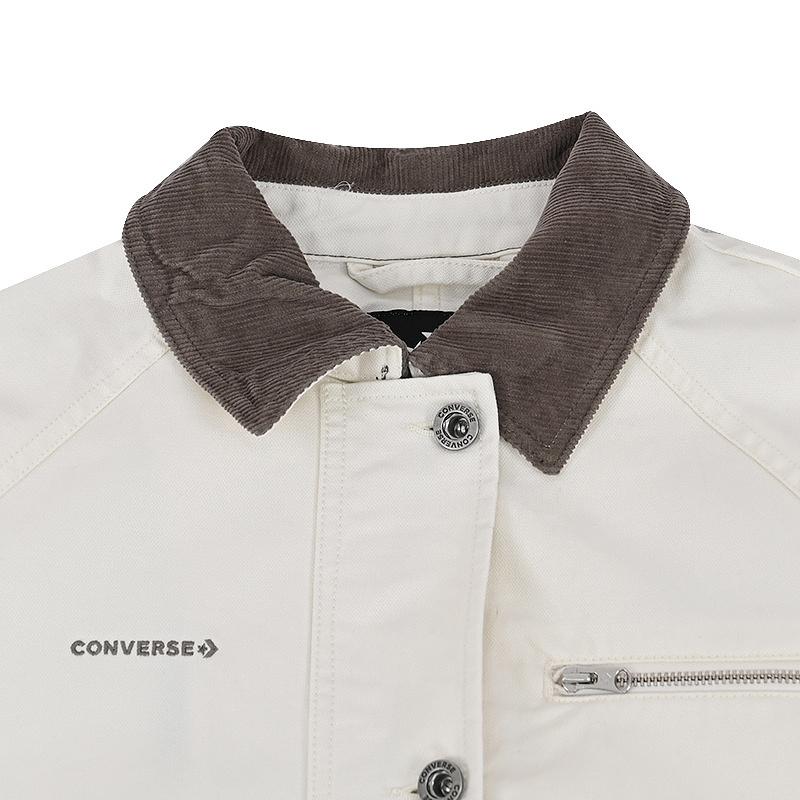 Converse Куртки Женские Белый A02 Лацкан Умеренный Другое 10028466-A02
