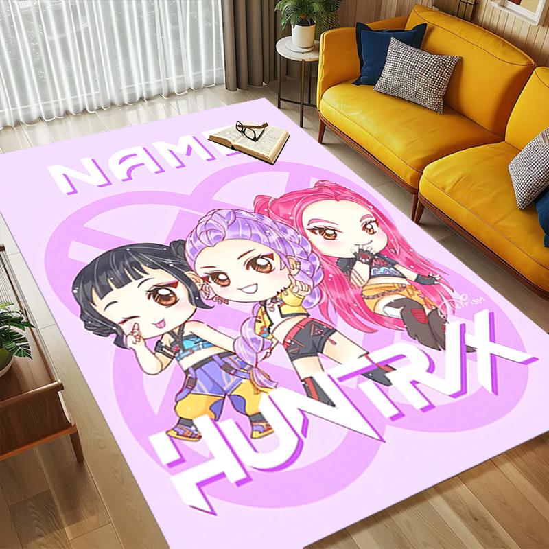 Personalized Name Fantasy Heroes Living Room Non-Slip Area Rug Soft Carpet for Bedroom Playroom Sofa Office Home Decor Doormat