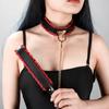 Чокер-ошейник с тренировочным набором Женский поводок, SM, человек, сексуальный, оборудование, кожа, косплей, черный, красный, 2 предмета