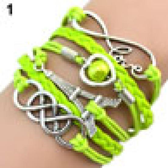 Женский браслет-манжета с Эйфелевой башней, многослойный, из искусственной кожи, браслет-цепочка ADM