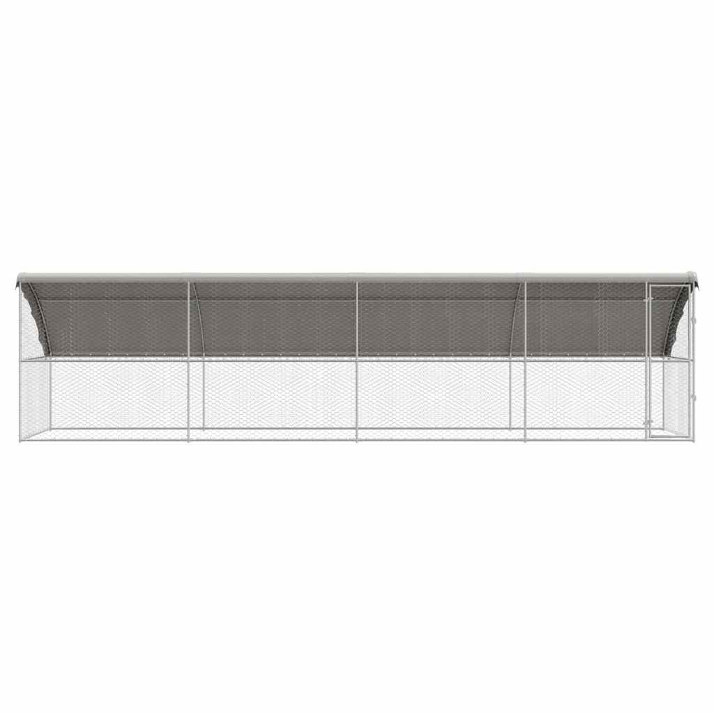 Dog Kennel 4 pcs Silver 8 x 2 x 2 m Galvanized Steel