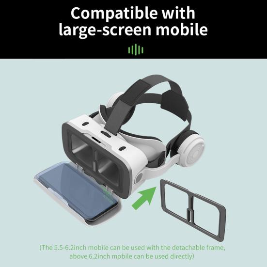 VR Glasses Adjustable 100-Degree Viewing Angle Stereo Sound Ultra-Clear Lens One-click Answer Watch Video Virtual Reality Goggles 3D Glasses
