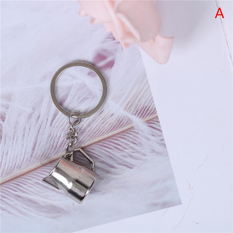 Creative Coffee Keychain Coffee Handle Keyring Portable Coffee Accessories Gift