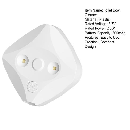 Self-Adhesive Toilet Bowl Cleaner with UV Light Easy Installation Rechargeable Motion Sensor Activated Toilet Lid Light