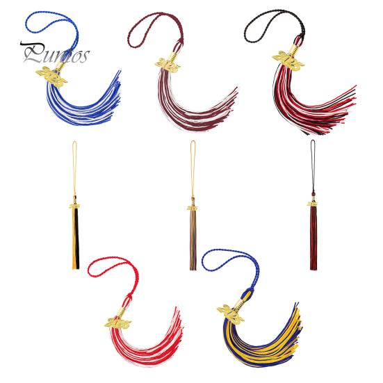 Кисточка для выпускного с подвеской 2025 года, в наличии разные цвета, стиль цветных блоков, длина 40 см, кисточка для рожка на выпускной для школьного сезона