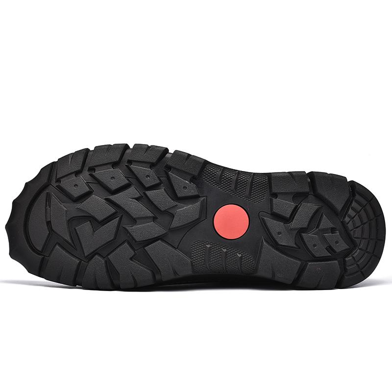 Men's Hiking Boots High Top Leather Plush Outdoor Cotton Shoes Large Size 39-46