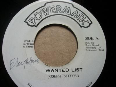 7-дюймовая пластинка JOSEPH STEPPER - Список разыскиваемых НЕТ Powermatic Ямайка Регги, Ска и Даб Б/У