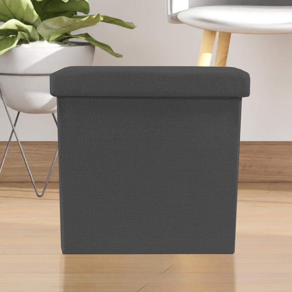 Folding Square Storage Ottoman Pouf 38x38x38cm | Nyana Home | Large Storage | Ottoman Style | Durable Polyester