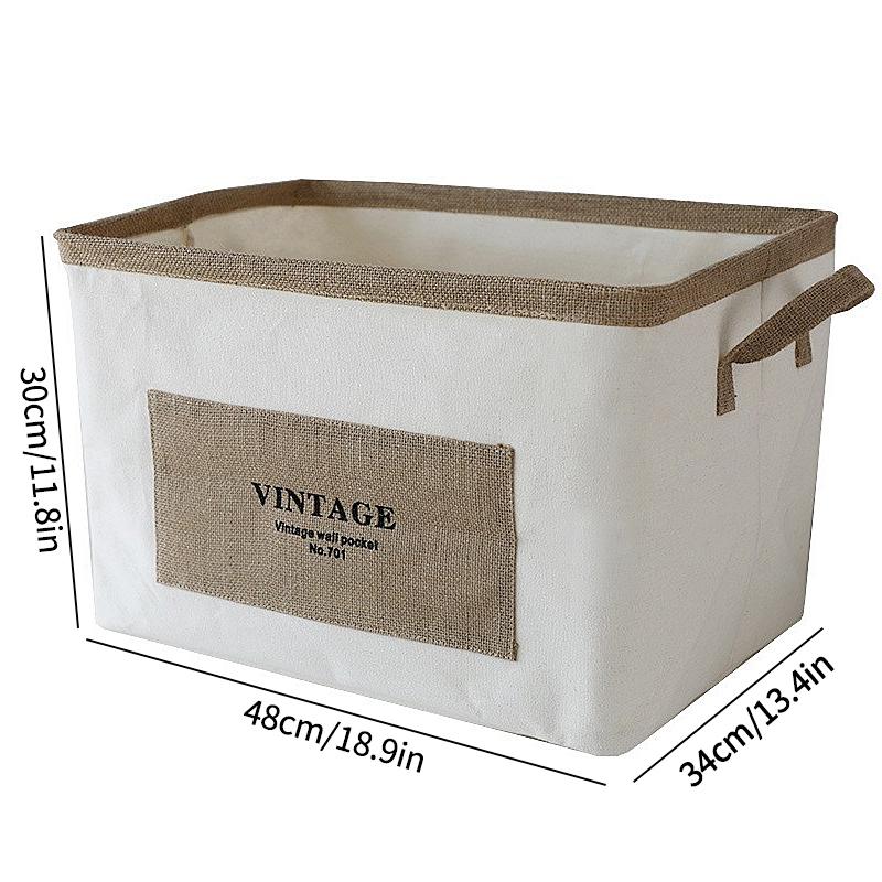 Cotton Linen Dirty Clothes Laundry Basket Collapsible Laundry Hamper Toy Storage Household Sundries Storage Basket with Handle