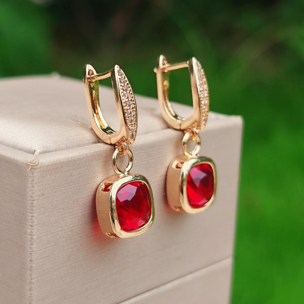 1 пара модных 5-цветных квадратных висячих сережек для женщин с кубическим цирконием, украшения на каждый день, аксессуары для вечеринок