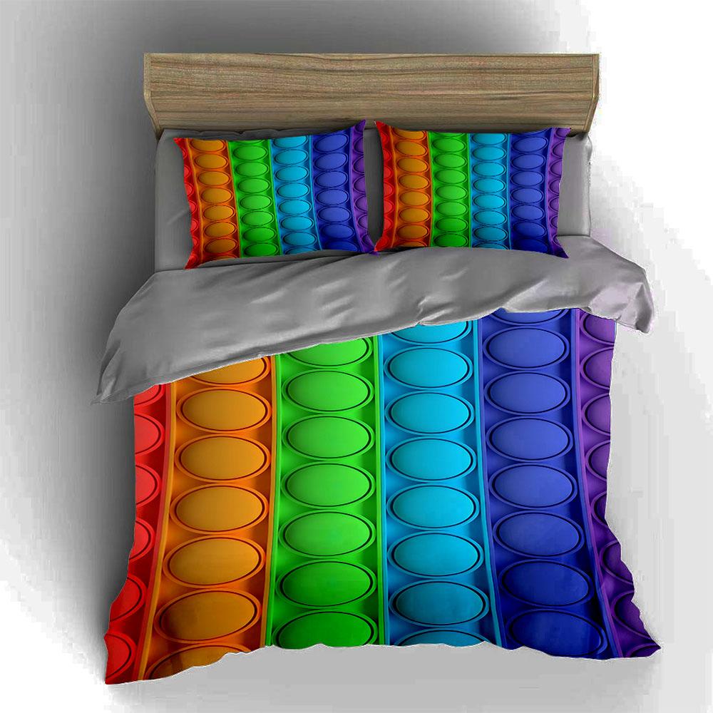Rainbow bubble texture Bedding Duvet cover sets Duvet covers Pillowcases gifts (1 * Duvet Cover 2 * Pillowcases, without duvet insert)