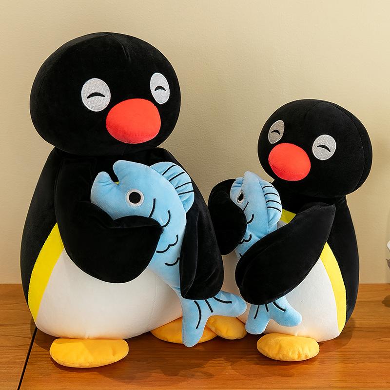 Latest Binggu Penguin Holding Fish Plush Plaything - Cute Sleep Companion Comfort Doll Pillow Room Sofa Decoration Cushion Festival Gifts