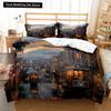 Oil Painting Landscape King Queen Duvet Cover Eiffel Tower Bedding Set Natural Scenery Quilt Cover Polyester Comforter Cover
