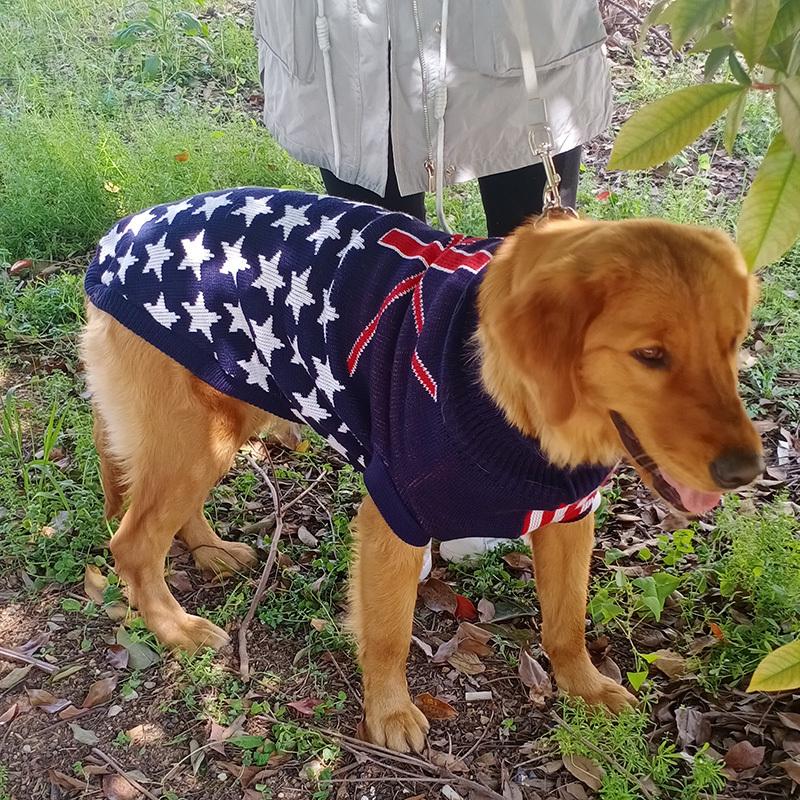 British Knitting Pet Dog Sweater for Medium Large Dogs Christmas Elk Big Dog Clothes Labrador Pitbull Pullovers Mascota Clothing