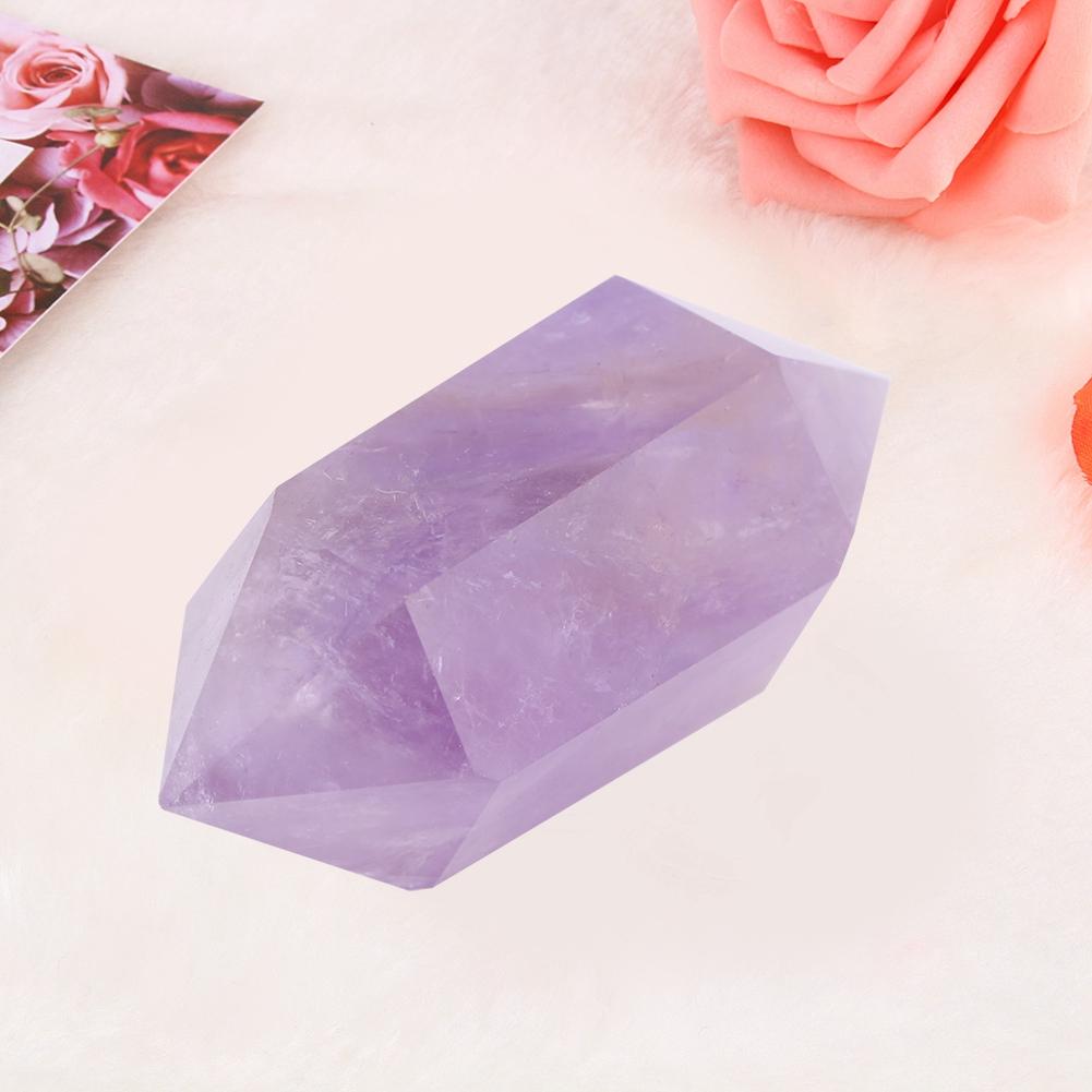 Amethyst Quartz Purple, Stone 4.5cm Double Pointed Prism for Home Decoration Jewelry Making Fish Potted Plants Foot with Crtive Shap