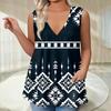 Женская футболка с V-образным вырезом, свободная жилетка с карманами, футболка с принтом снизу