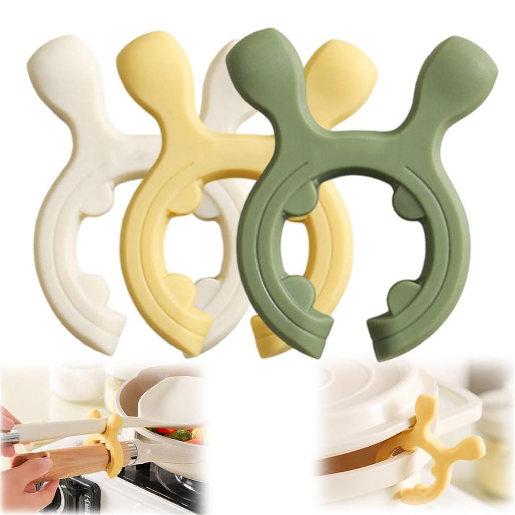Multifunction Silicone Pot Handle Spatula Rack, Non- Spoon Holder Stove Organizer Kitchen Gadgets, Steam Releaser, Utensil Scalding Pot Clip