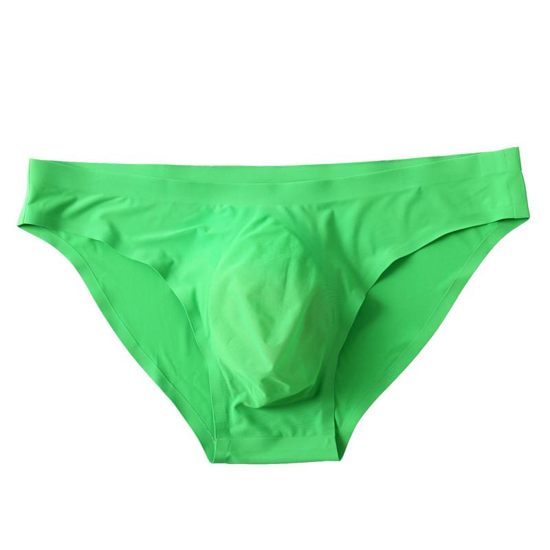 Short Underwear Simple Seamless Breathable Sexy Elastic Underpants Men Low Waist Ice Silk