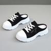 Fashion Summer New Women Half Slippers Lightweight Comfortable Casual Canvas Shoes Female Sneakers Fashion Lace-up Platform Shoes Mujer