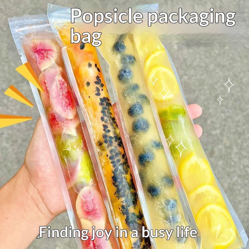 100/50Pcs Disposable Transparent Popsicle Bags Ice Cream Juice Yogurt Chocolate Ice Bags Diy Kitchen Accessories Cool Summer