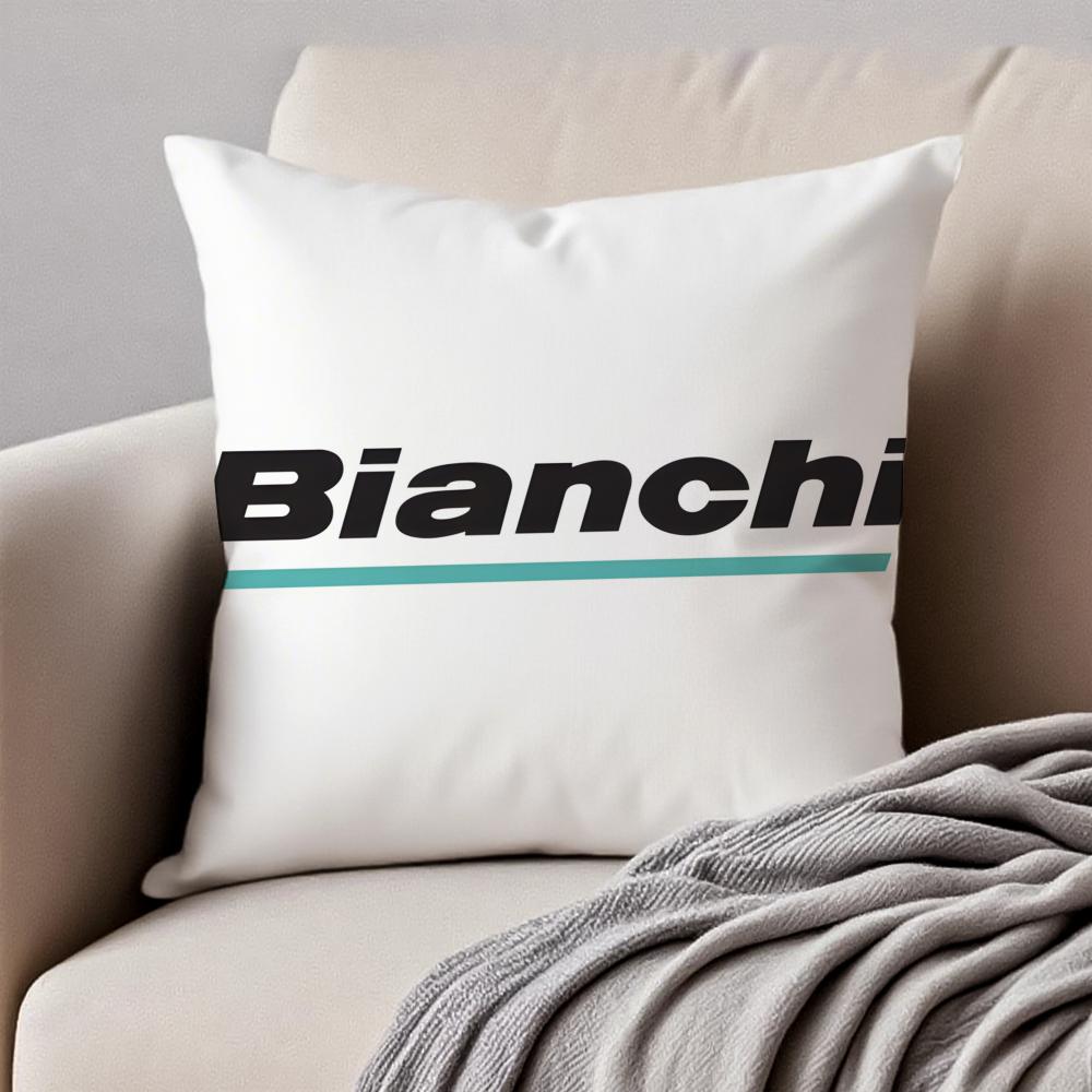 Luxury BBianchi Logo Cushion Cover Pillowcase Antidustmite Invisible Zipper Short Plush Sofa Cushion