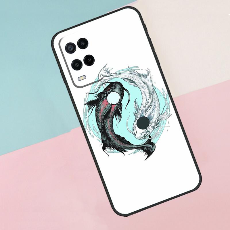Чехол для телефона Oppo A18 A38 A78 A98 A96 A58 A17 A77 A80 A40 A60 A16 A76 A74 A94 A54 A15 A57S с изображением рыбы кои в стиле Инь-Ян