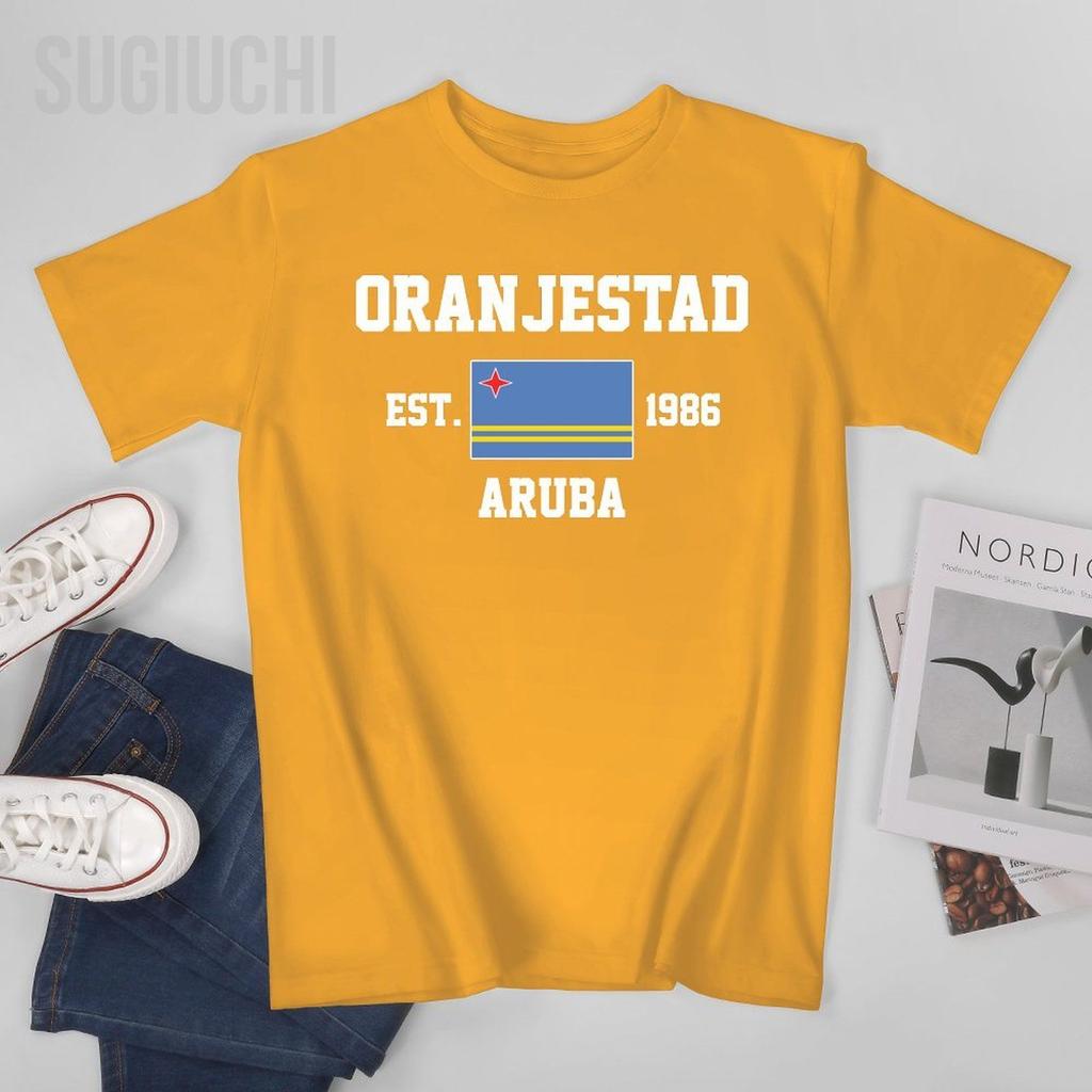 Flag Of Aruba Est1986 Oranjestad Capital Unisex Tshirt Tees Tshirt Oneck T Shirts