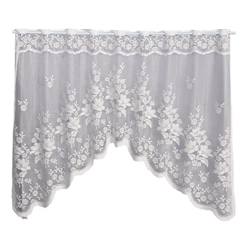 Vintage Floral Window Valance, Rustic Farmhouse Swag Curtain With Rod Pocket, Soft Light Filtering Bedroom Living Room Decor