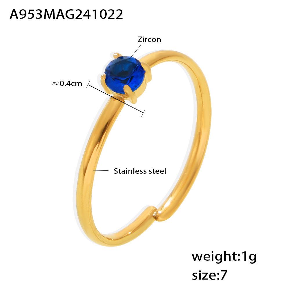 Регулируемое кольцо-индекс Mili Zircon Single Claw Luxury - нержавеющая сталь с покрытием PVD