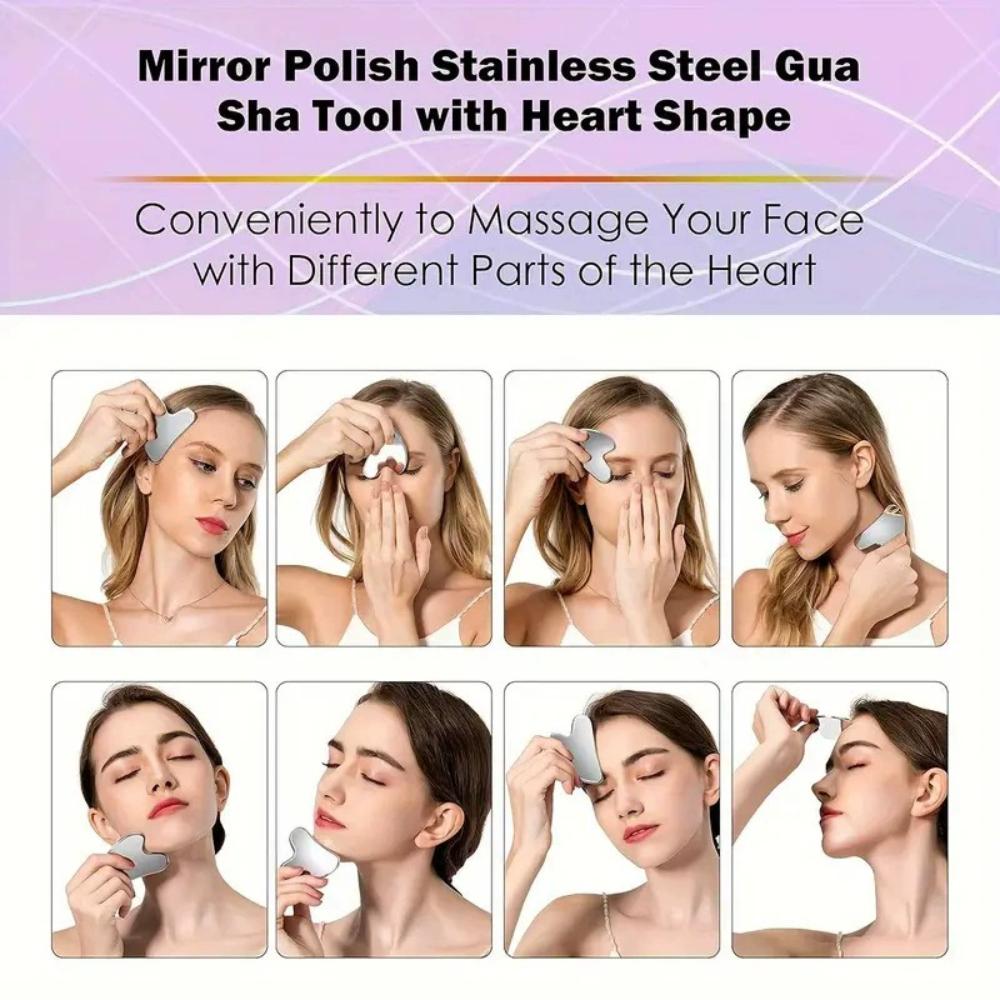 Набор для ухода за лицом Beauty Set: Ледяной ролик для лица, скребок Гуаша из нержавеющей стали, массажный ролик, щипцы для удаления черных точек, инструменты для ухода за кожей