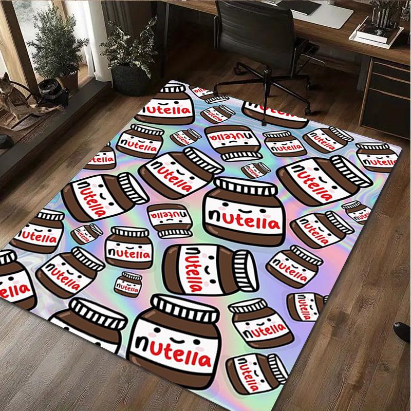 Nutella Chocolate Hazelnut Spread Jar Bread Knife Home Rug Office Carpet Room Area Rug Computer Chair Cushion Holiday Gift