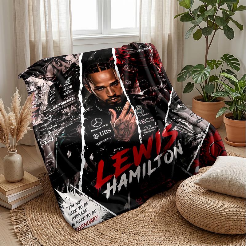 Lewis Hamilton Flannel Fleece Blanket Cozy Warm Throw Blanket For Couch Bed Travel All Season Use