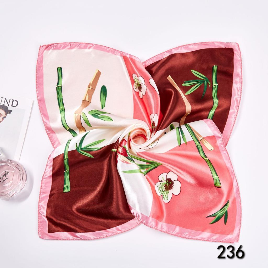 50cm Small Square Scarf Butterfly Floral Small Neck Scarf Bag Accessories Square Scarf