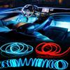 Декоративные лампы для салона автомобиля, полоски, атмосферная лампа, холодный свет, декоративная консоль приборной панели, авто светодиодное освещение 1/2/3/4/5 м