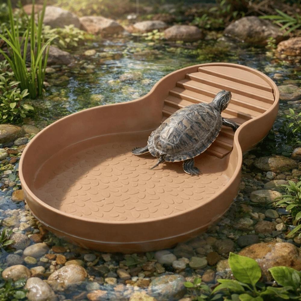 Wide Mouth Tortoise Food Bowl With Ramp Turtle Pond Landscaping Reptile Bathing Pool Habitat Decor
