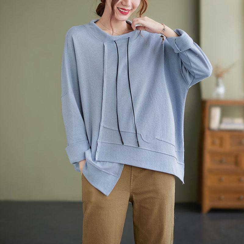 Dimanaf 2021 футболка, женская осенняя водолазка с длинным рукавом, хлопковые толстовки, корейская свободная одежда, белый топ с круглым вырезом, однотонные футболки