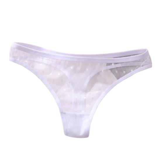 Women Thongs Hollow Out Mesh Sexy See Through Good Stretch Briefs G-strings for Sleeping