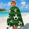 Portable Football Print Beach Towel Soft Shower Towel Creative Quick-Dry Beach Scarf  Beach